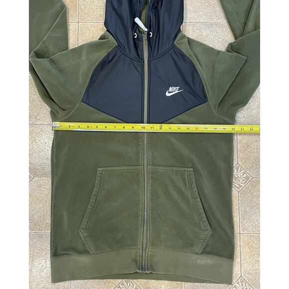 Mens Nike Sportswear Full-Zip Fleece Hoodie 929114 395 Green/Black Size Small - Picture 6 of 14